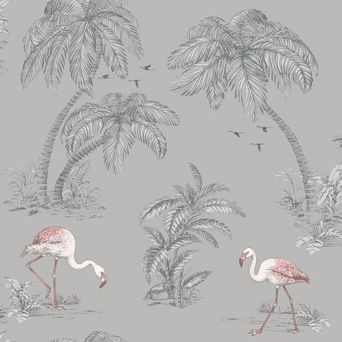 Dutch Wallcoverings Imaginarium II - Flamingo Lake Grey Coral 12381