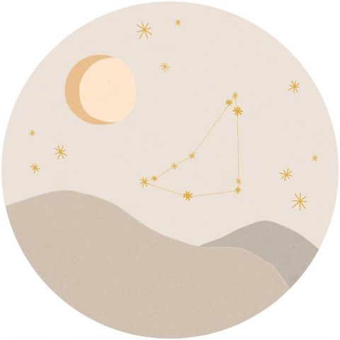 Eijffinger Explore Star Sign Circles - Capricornus (Steenbok) Beige