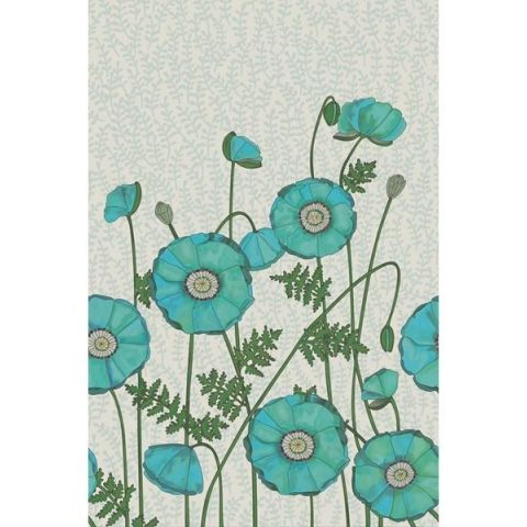 Eijffinger Rice II Poppies Turquoise 383610