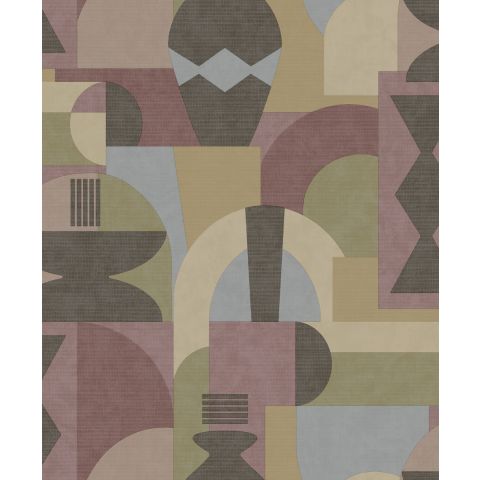 Dutch Wallcoverings First Class - Khalili Maroon Beige 65932