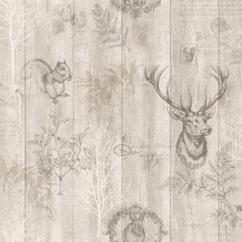 Dutch Wallcoverings Imaginarium II - Stag Wood Panel Beige 90091