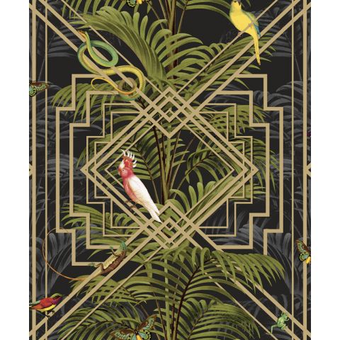 Dutch Wallcoverings First Class - Cascading Gardens Akello Black 90362