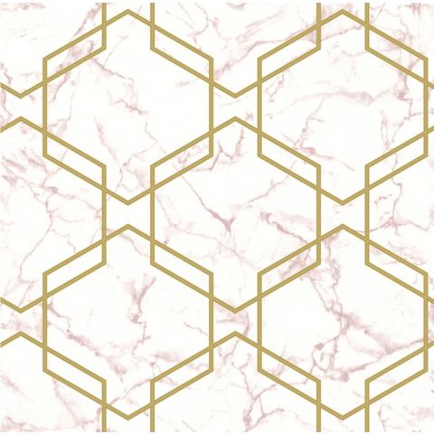 Dutch Wallcoverings First Class Kaleidoscope Ventura Pink Gold 90601