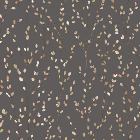 Dutch Wallcoverings The Enchanted Garden Catkins Charcoal Neutral 98974