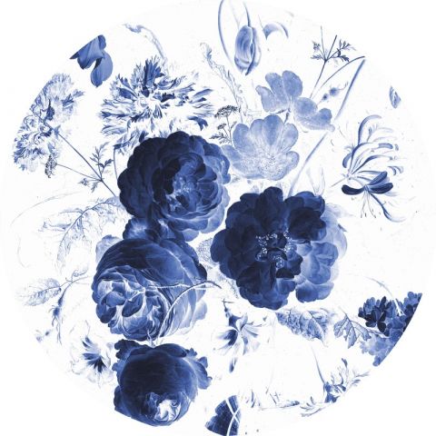 KEK Amsterdam Behang Circles & Panels Royal Bleu Flowers CK-001