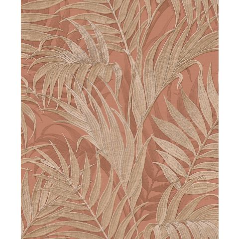 Dutch Wallcoverings - Grace Tropical Palm - Tropical palm leaf brown/gold GR322106