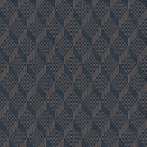 Dutch Wallcoverings - Grace - 3D stitched cube charcoal GR322307