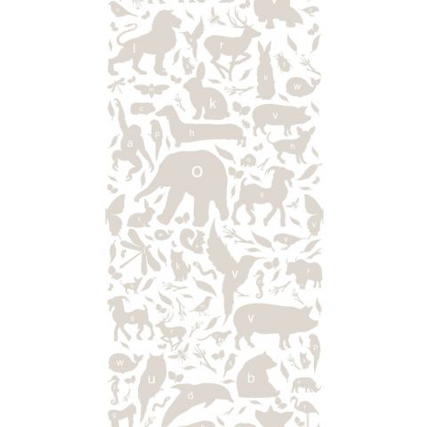 KEK Amsterdam -  Wonderwalls For Kids - Alphabet Animal Walpaper Grey WP-045