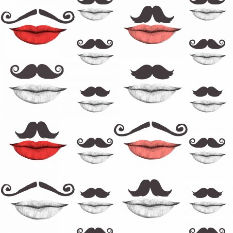 Mind the Gap Moustache and Lips WP20084